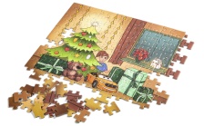 Weihnachtspuzzle in Spardose